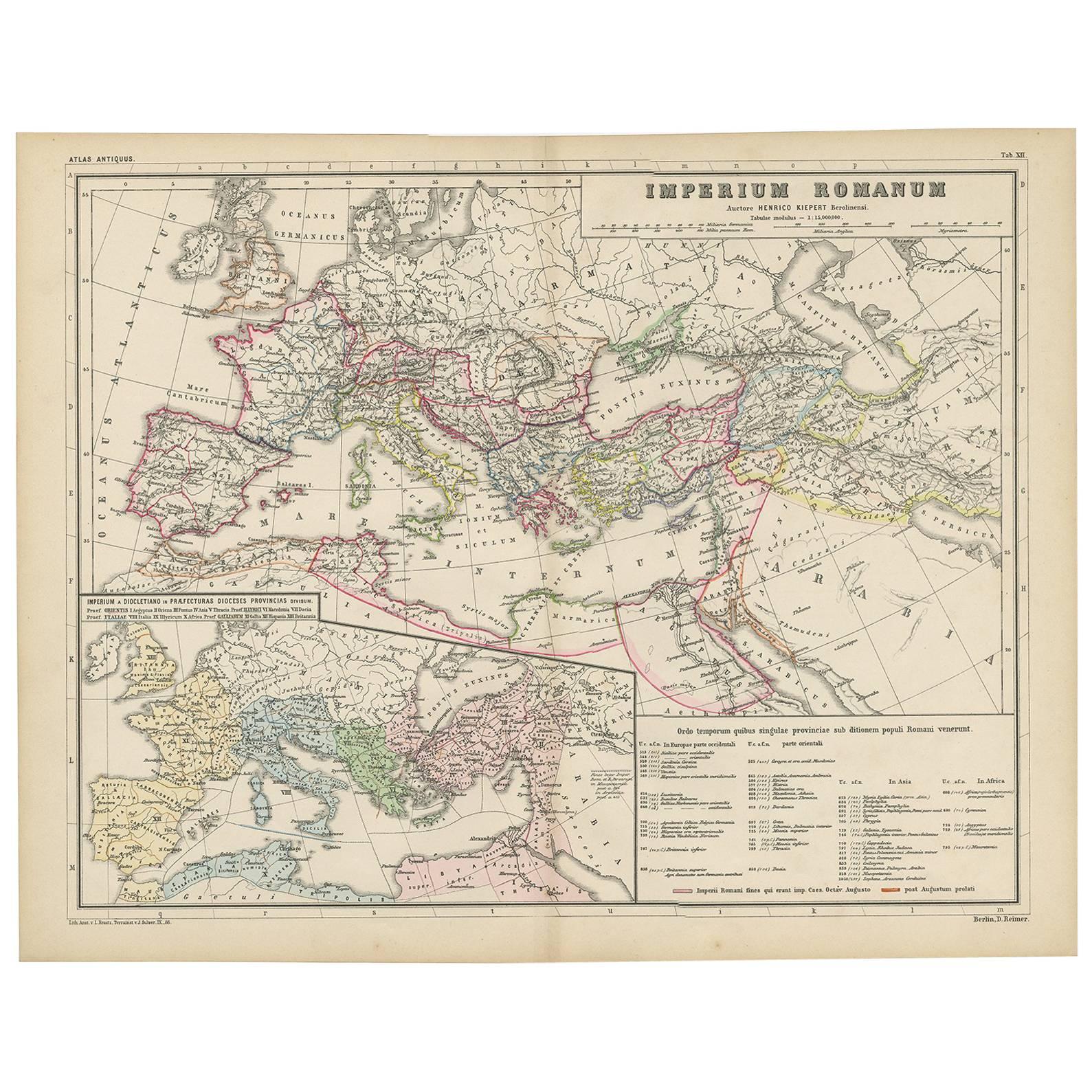 Antique Map of the Roman Empire by H. Kiepert, circa 1870