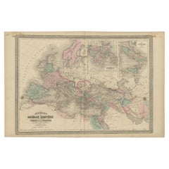 Antique Map of the Roman Empire by Johnson, '1872'