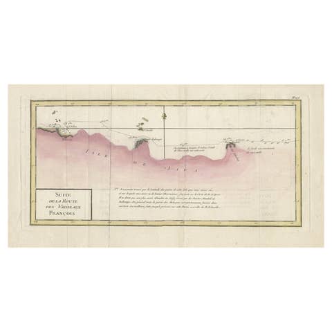 Antique Map of the Routes of Jean-françois de Galaup to Asia, 1787