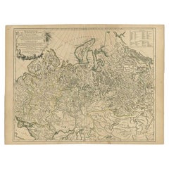 Mapa antiguo del Imperio Ruso en Europa por Vaugondy, 1750