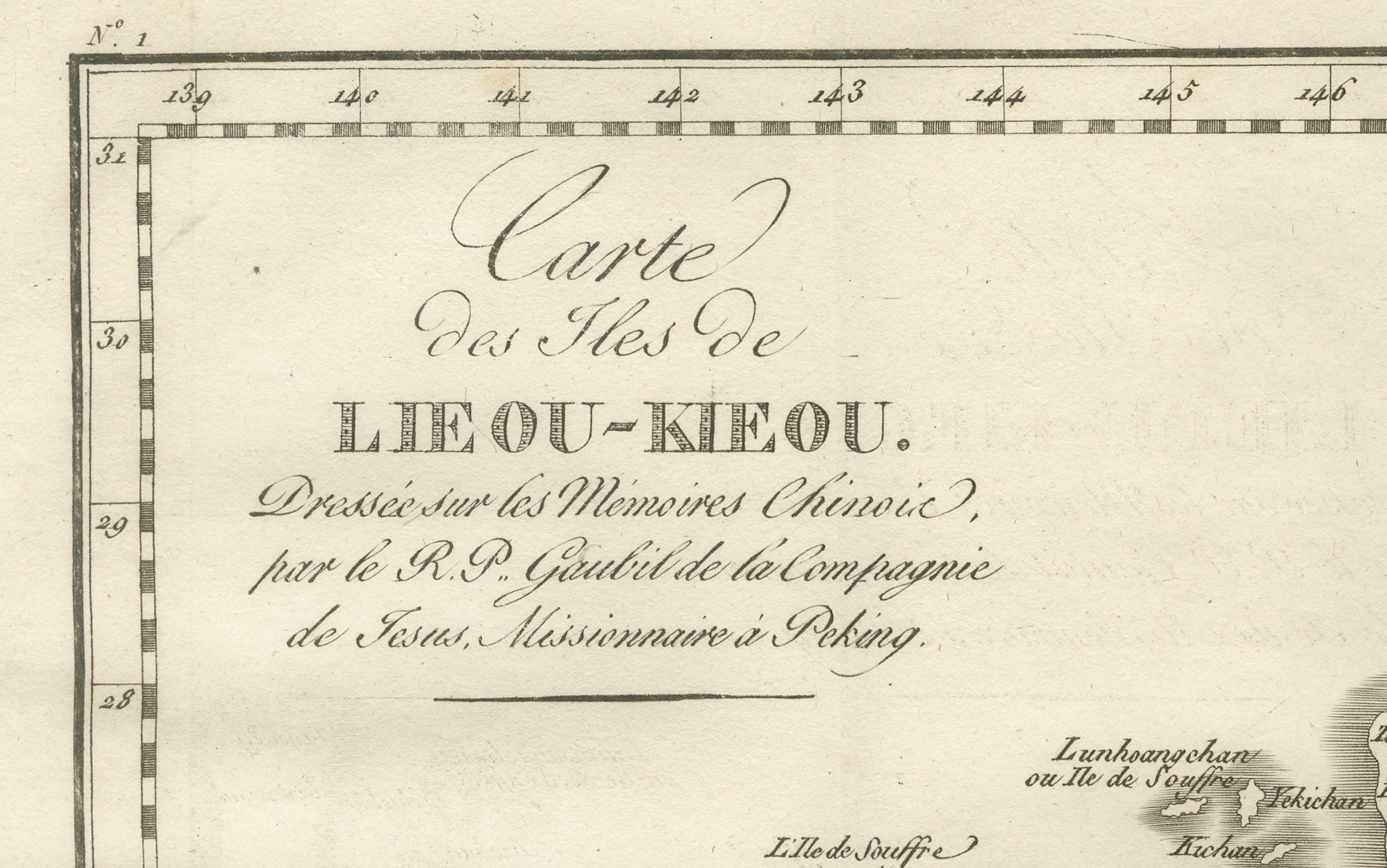 Antike Karte der Ryukyu-Inseln - Karte der Inseln von Lieou-Kieou, um 1760 (18. Jahrhundert) im Angebot