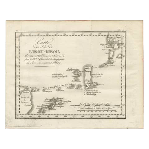 Antique Map of the Ryukyu Islands – Map of the Islands of Lieou-Kieou, c.1760