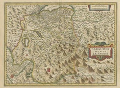Carte ancienne de la région de la Savoie par Hondius:: vers 1630