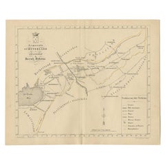 Carte ancienne de la ville d' Schoterland dans le Friesland, aux Pays-Bas, 1861