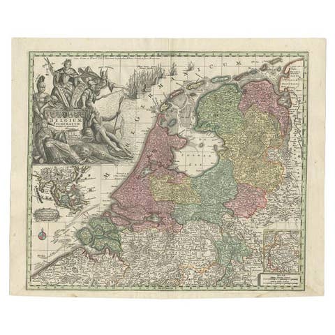 Antique Map of the Seven United Provinces of Holland by Seutter, 1727