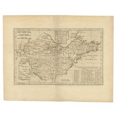 Antique Map of the Shandong Province of China, 1738