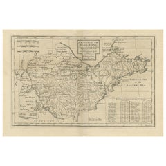 Antique Map of the Shandong Province of China, 1738