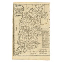 Antique Map of the Shanxi Province of China by Du Halde, 1738
