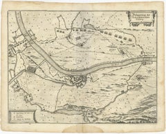 Antique Map of The Siege of Gennep, the Netherlands, c.1650