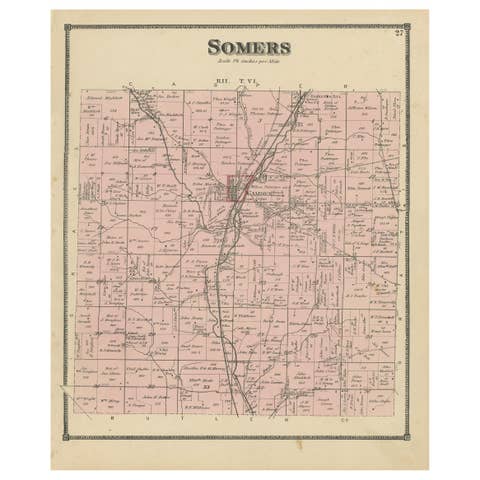Antique Map of the Somers Township of Ohio by Titus, 1871