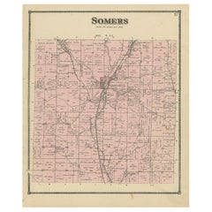 Antike Karte der Stadt Somers, Ohio, von Titus, 1871