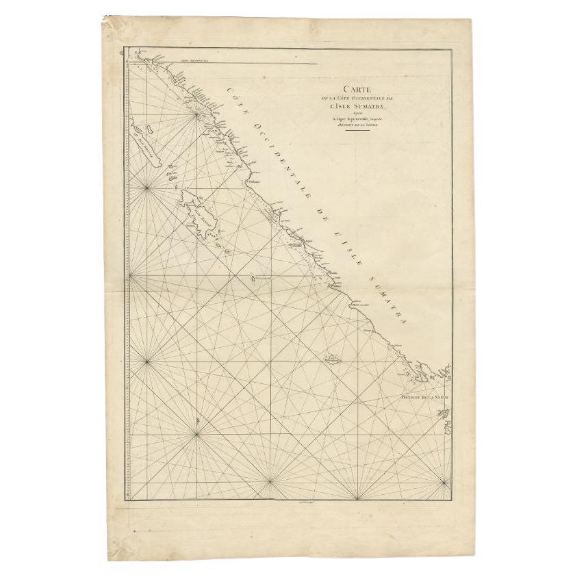 Antique Map of the South-Western Coast of Sumatra by De la Haye, c.1780 For Sale