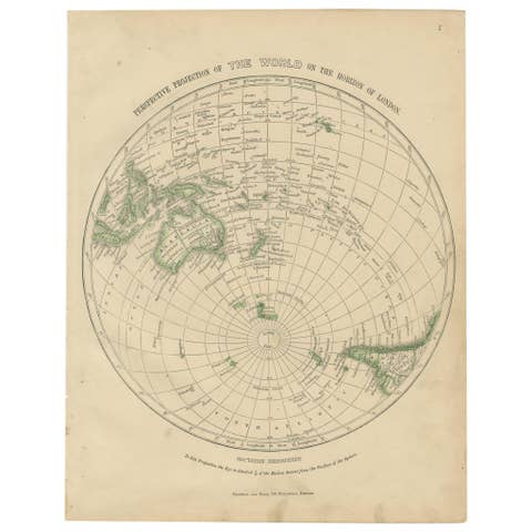 Antique Map of the Southern Hemipshere by Lowry '1852'