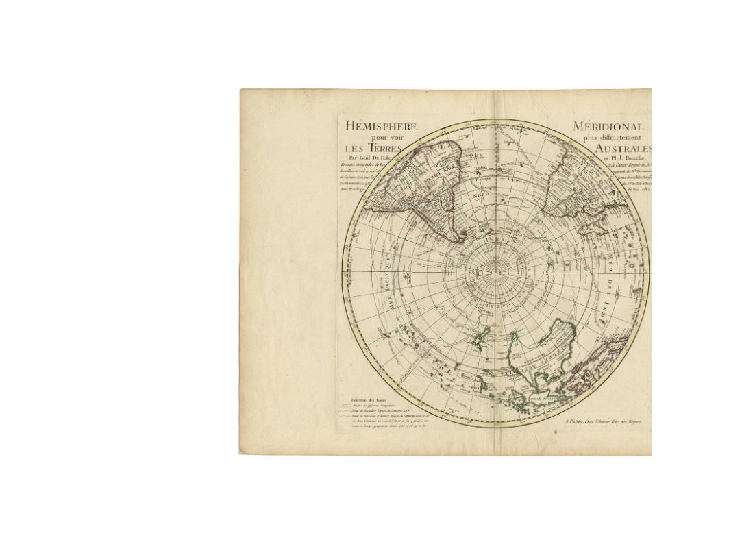 Antike Karte der südlichen Hemisphäre von G. de L'Isle, um 1783 (Graviert) im Angebot