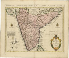 Antique Hand-Colored Map of Southern India by Covens & Mortier, 1725