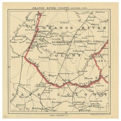 Antike Karte des südlichen Teils der Orange River Kolonie von Stanford:: 1901