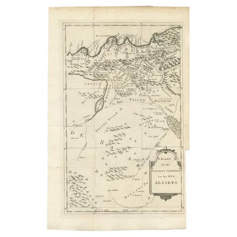 Detailed Original Old Map of the Southern Region of the Kingdom of Algiers 1773