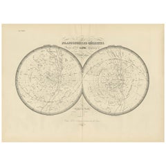 Antique Map of the Stars and Constellations by Lapie, 1842
