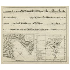 Antike Karte des Straßenwegs von Le Maire zwischen Terra Fuego und Staten Island, 1803