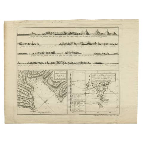 Antique Map of the Strait of Le Maire by Cook, 1803