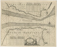 Antique Map of the Straits of Gibraltar by J. Gascoyne, circa 1716