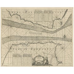 Antike Karte der Straits von Gibraltar von J. Gascoyne, um 1716