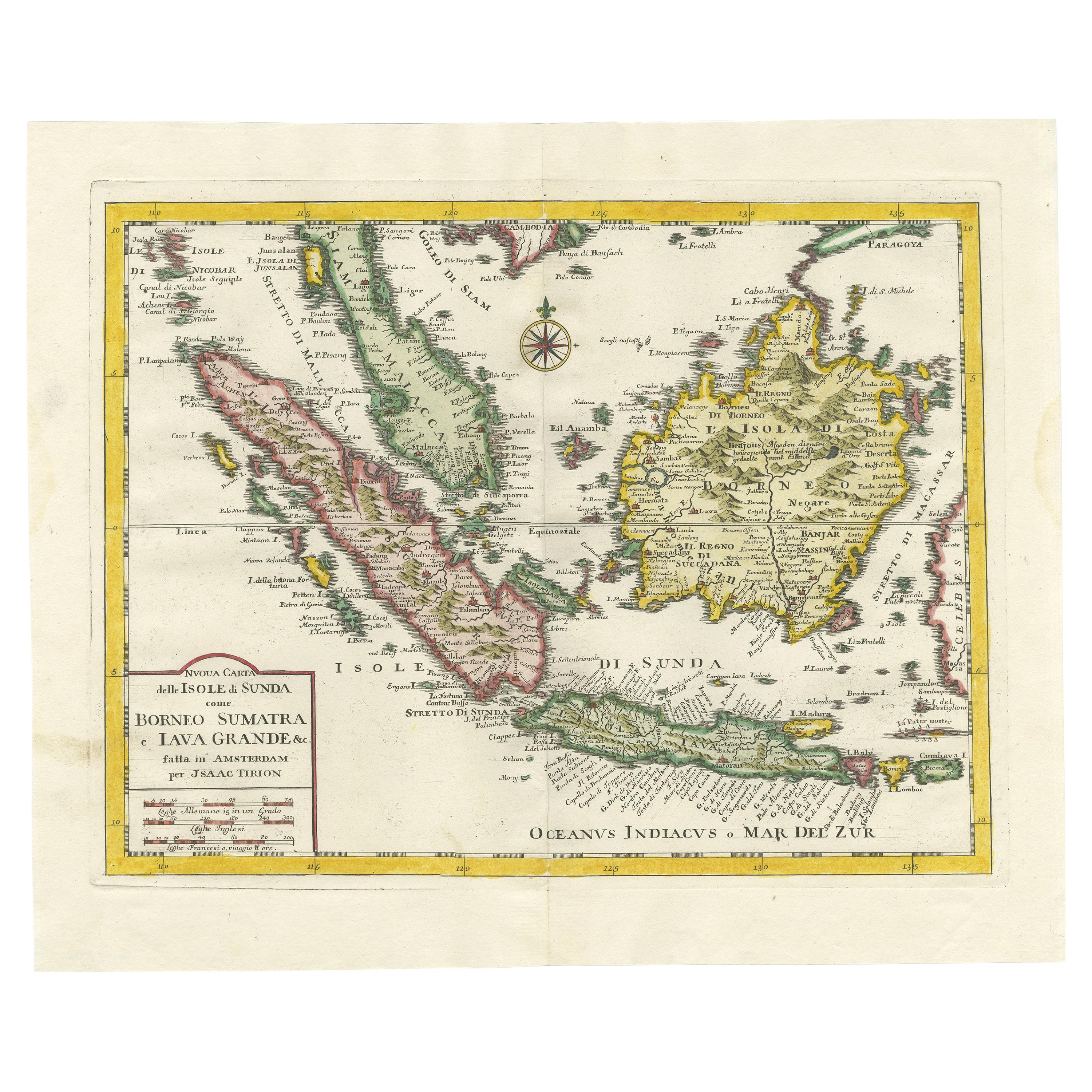 Antike Karte der Sunda-Inseln von Tirion, um 1760