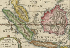 Antique Map of the Sunda Islands Including Sumatra, Java, and Borneo, 1705