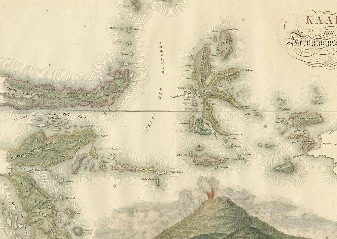 Antique Map of the Ternate Islands by Van den Bosch '1818'