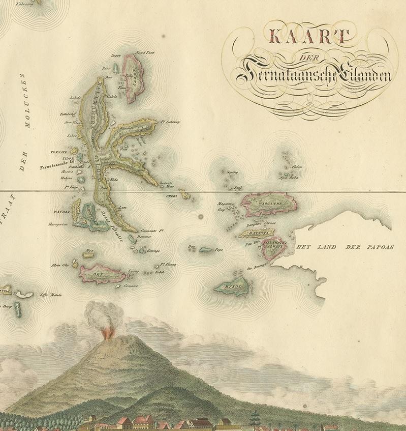 XIXe siècle Carte ancienne des îles Ternate par Van den Bosch '1818' en vente