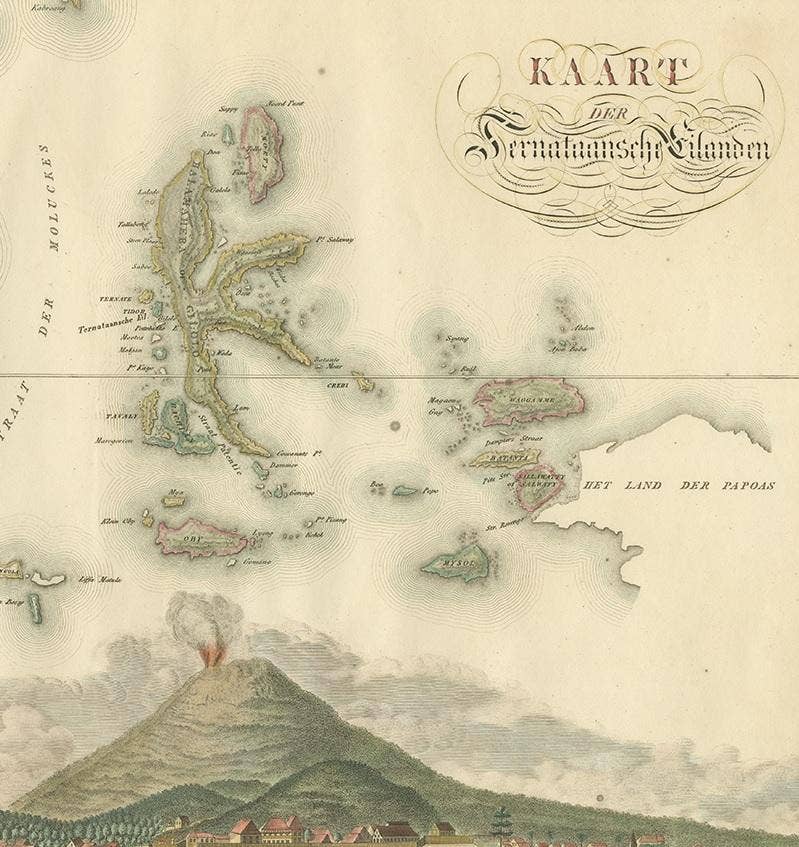 Antique Map of the Ternate Islands by Van den Bosch '1818'