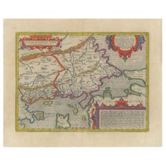 Antique Map of the Thrace Region by Ortelius, circa 1608