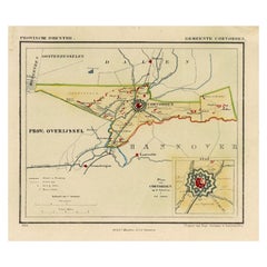 Antique Map of the Township of Coevorden in The Netherlands, 1865