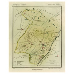 Mappa antica del comune di Diever, Drenthe, Paesi Bassi,  1865