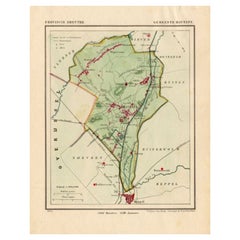Carte ancienne du comté d'Haverlte aux Pays-Bas, 1865