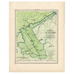 Carte ancienne de la ville de Het Zandt aux Pays-Bas, 1862