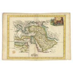 Orginal Antique Handcolored Map of the Turkish Empire, 1748