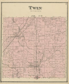 Antique Map of the Twin Township of Ohio by Titus '1871'