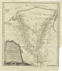 Antique Map of the Two Branches of the Nile Delta, Niebuhr, 1776