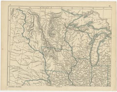 Antique Map of the United States by Lowry, '1852'