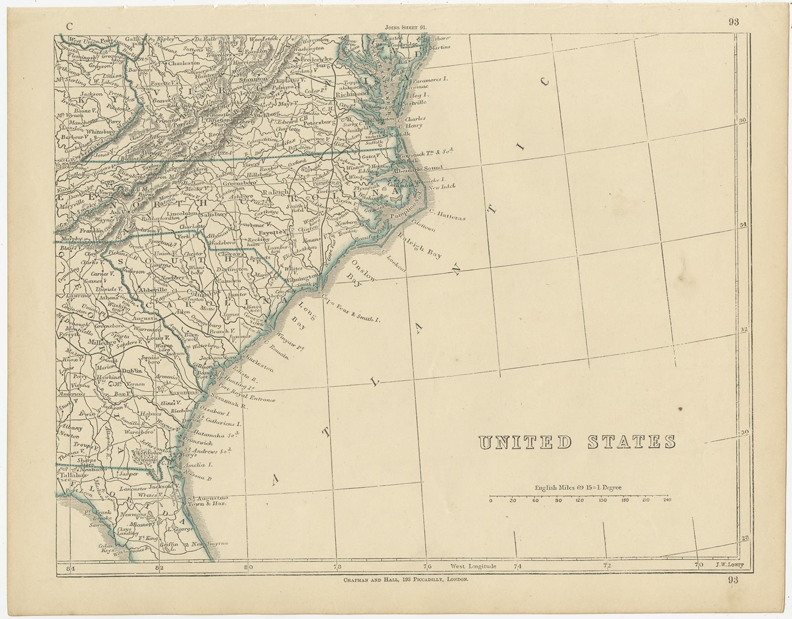 map of us 1800