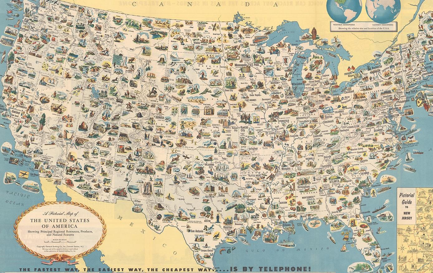 old map of the united states
