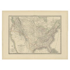 Antique Map of the United States of America by Lapie '1842'