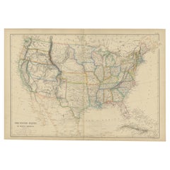 Antique Map of the United States of North America by W. G. Blackie, 1859