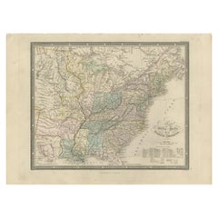 Antike Karte der Vereinigten Staaten von Nordamerika von Wyld '1845'