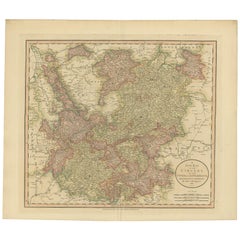 Carte ancienne du Rhin supérieur et inférieur par Cary '1811'