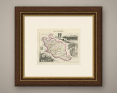 Antique Map of the Vaucluse, Avignon and Petrarch's Laura, circa 1860
