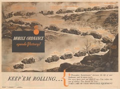 Antique Map of the War Situation in Europe and Asia, 1944