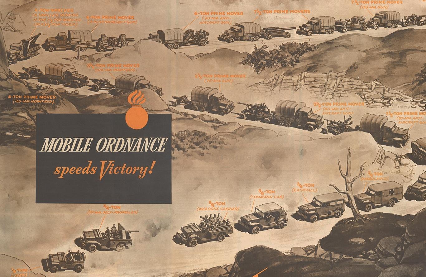 20ième siècle Carte ancienne de la situation de guerre en Europe et en Asie:: 1944 en vente