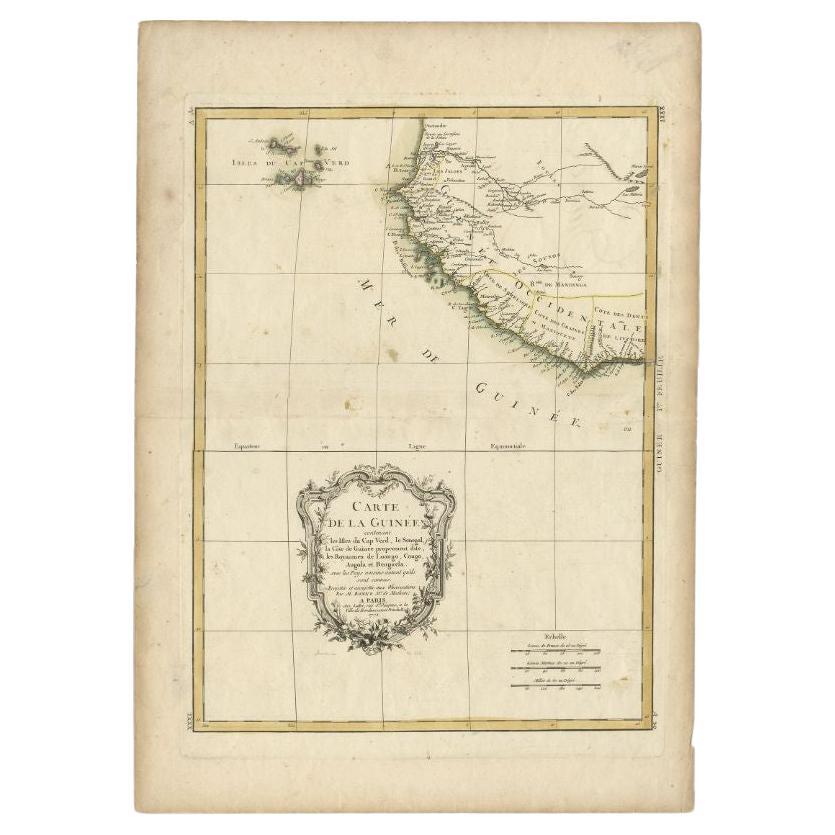 Antique Map of the West Coast of Africa, 1771 For Sale